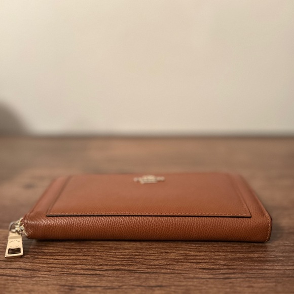 Coach Saddle Brown Leather Accordian Zip Wallet - Picture 5 of 7